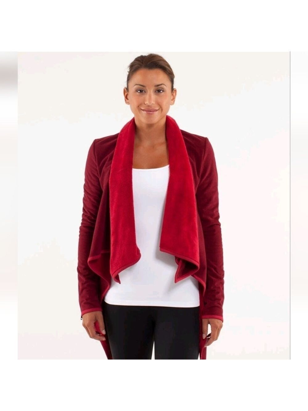 Lululemon Presence Of Mind Jacket Deepest Cranberry Size 6 Fleece Burgundy Red - Picture 3 of 13